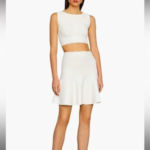 Guess Bodycon Flounce Fit & Flare White Mini Skirt